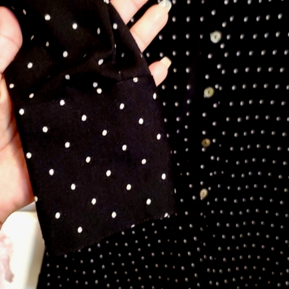 Philosophy Black and White Polka Dot  Button Down Collar Dress - Picture 9 of 16